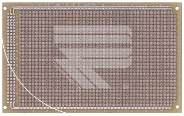 Roth Elektronik RE437-LF Laborkarte FR4 160 x 100 mm 1,5 mm zweiseitig RM 1,27 Ø 0,35 mm 35 µm