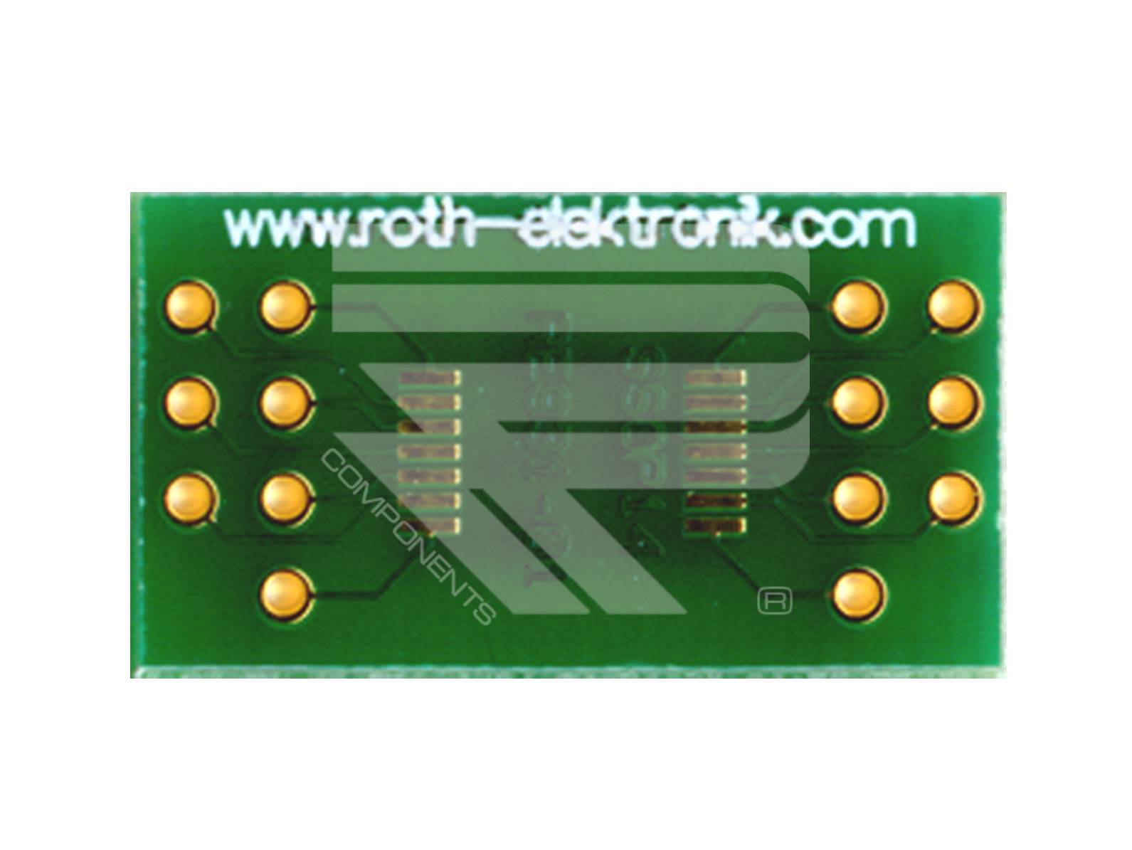 Roth Elektronik RE931-01 IC-Adapterplatine FR4 23,5 x 13,0 mm 1,5 mm zweiseitig RM 2,54 Ø 1,1 mm 35 µm-0