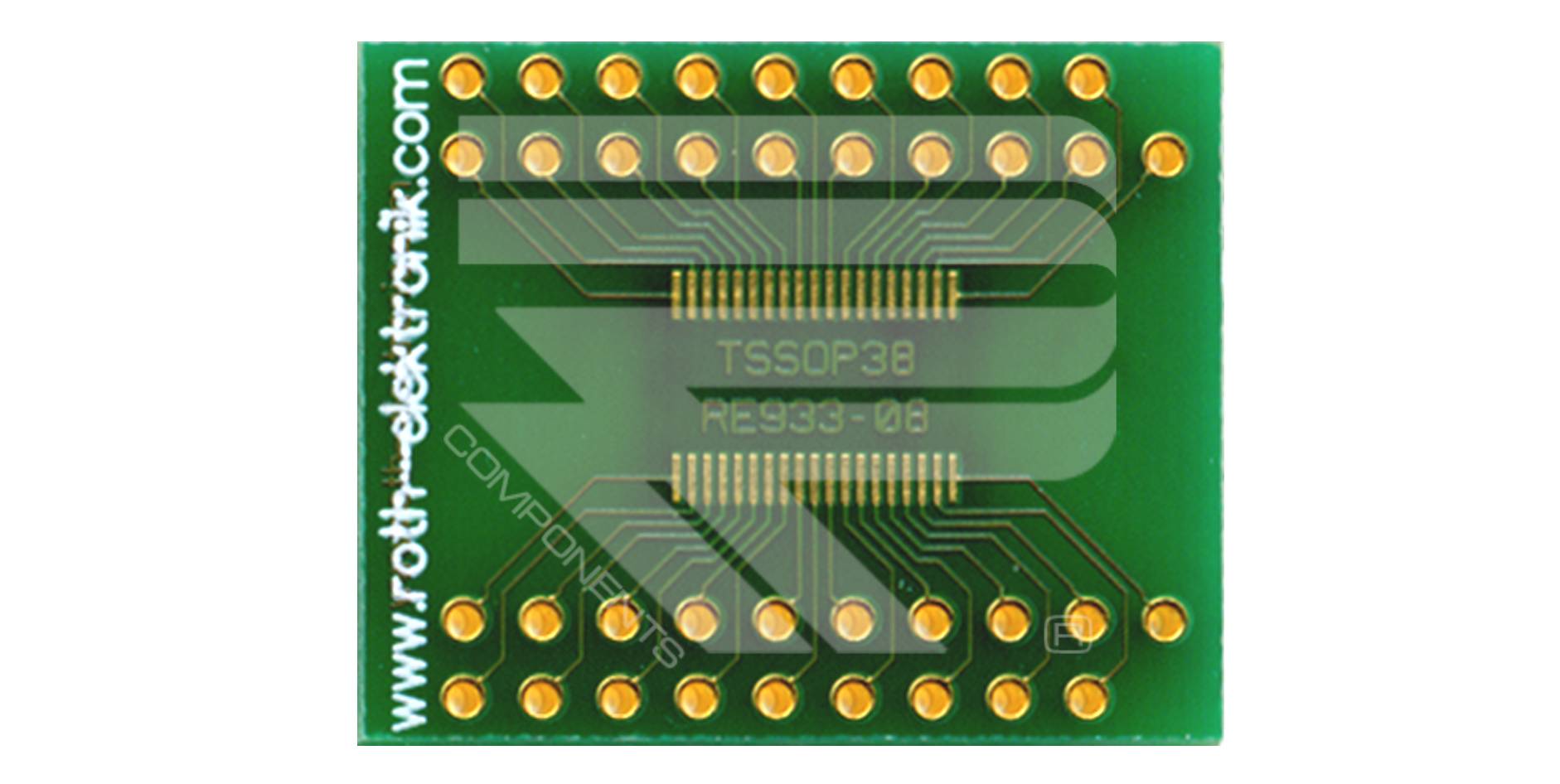 Roth Elektronik RE933-08 IC-Adapterplatine FR4 28,6 x 23,5 mm 1,5 mm zweiseitig RM 2,54 Ø 1,1 mm 35 µm-0