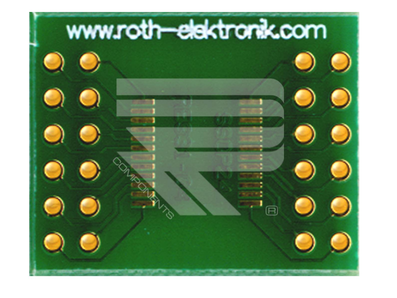 Roth Elektronik RE931-04 IC-Adapterplatine FR4 23,5 x 18,4 mm 1,5 mm zweiseitig RM 2,54 Ø 1,1 mm 35 µm-0
