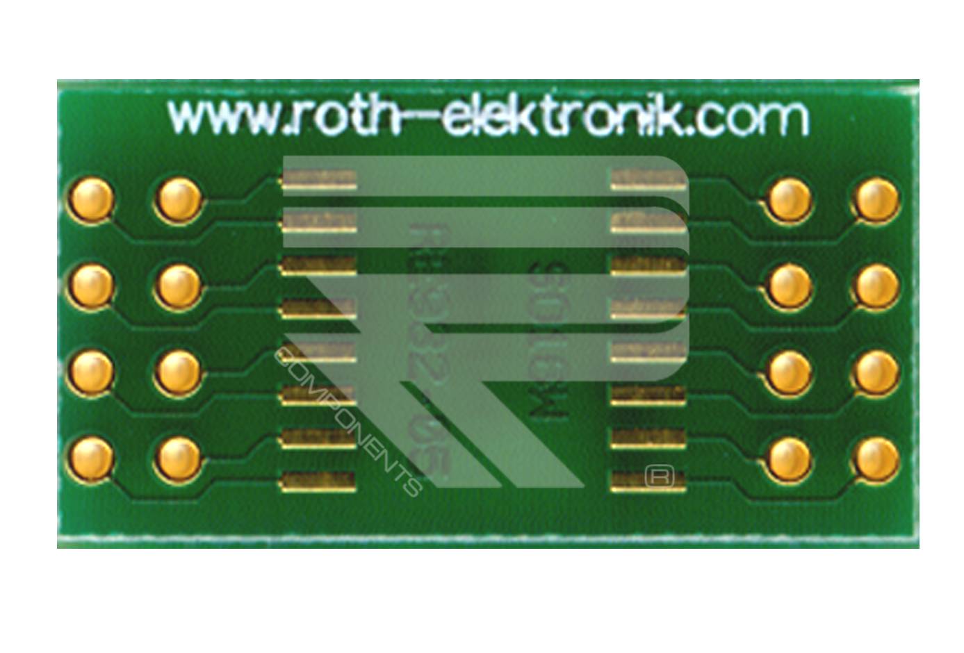 Roth Elektronik RE932-05 IC-Adapterplatine FR4 25,4 x 13,6 mm 1,5 mm zweiseitig RM 2,54 Ø 1,1 mm 35 µm-0