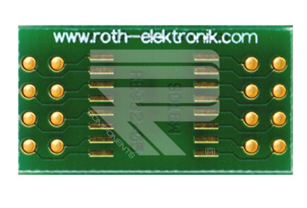 Roth Elektronik RE932-05 IC-Adapterplatine FR4 25,4 x 13,6 mm 1,5 mm zweiseitig RM 2,54 Ø 1,1 mm 35 µm