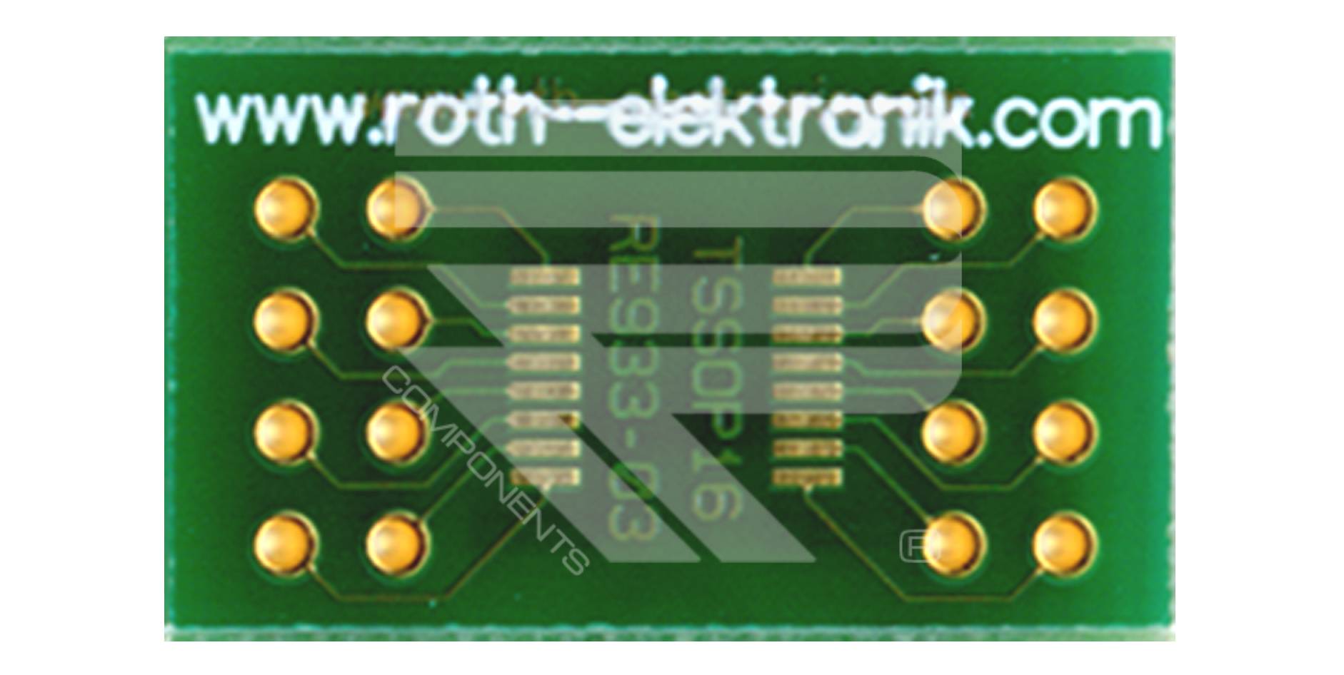 Roth Elektronik RE933-03 IC-Adapterplatine FR4 23,5 x 13,6 mm 1,5 mm zweiseitig RM 2,54 Ø 1,1 mm 35 µm-0