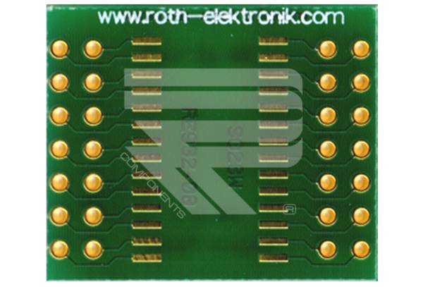 Roth Elektronik RE932-08 IC-Adapterplatine FR4 25,4 x 21,3 mm 1,5 mm zweiseitig RM 2,54 Ø 1,1 mm 35 µm