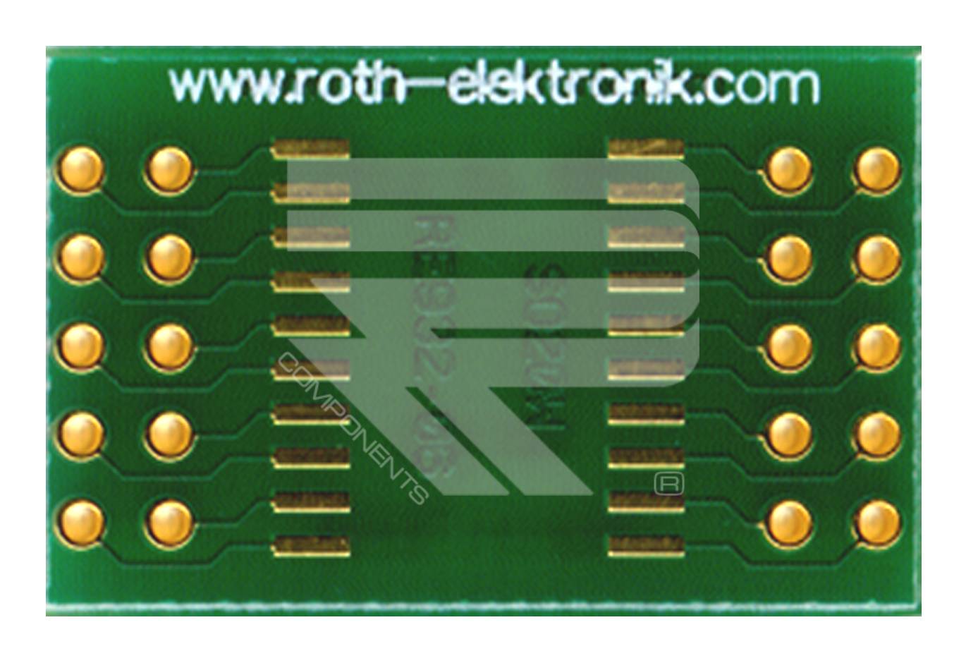 Roth Elektronik RE932-06 IC-Adapterplatine FR4 25,4 x 16,2 mm 1,5 mm zweiseitig RM 2,54 Ø 1,1 mm 35 µm-0