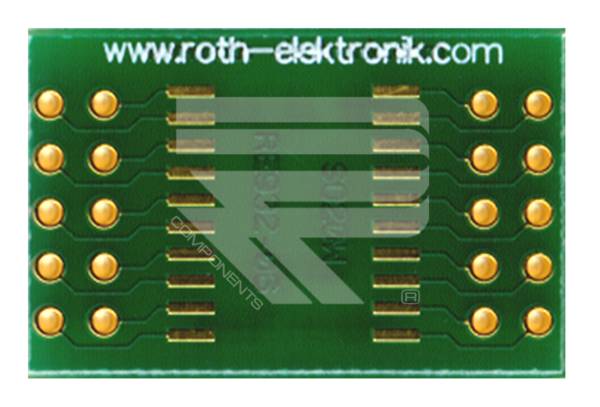 Roth Elektronik RE932-06 IC-Adapterplatine FR4 25,4 x 16,2 mm 1,5 mm zweiseitig RM 2,54 Ø 1,1 mm 35 µm