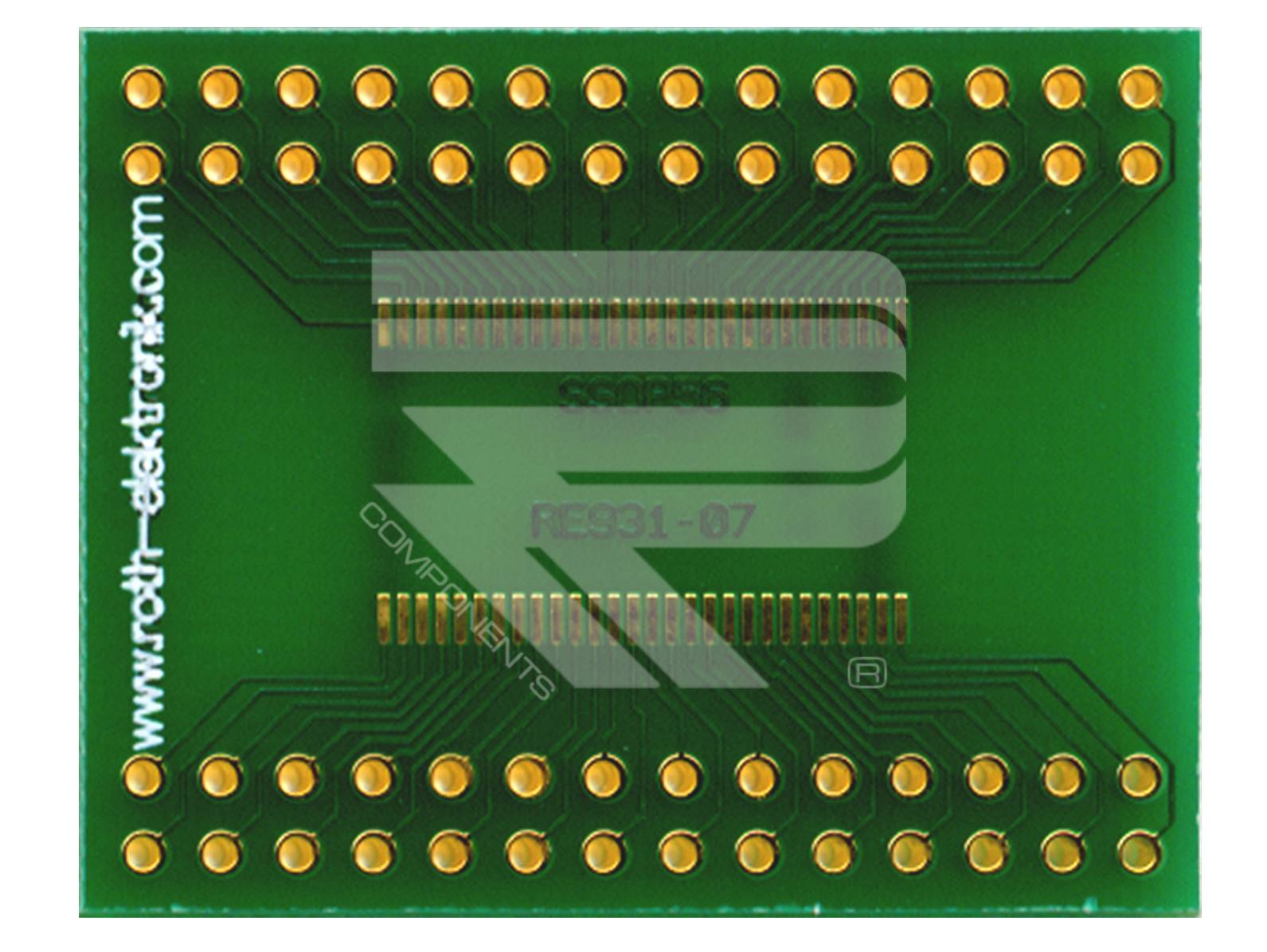 Roth Elektronik RE931-07 IC-Adapterplatine FR4 29,8 x 37,5 mm 1,5 mm zweiseitig RM 2,54 Ø 1,1 mm 35 µm-0