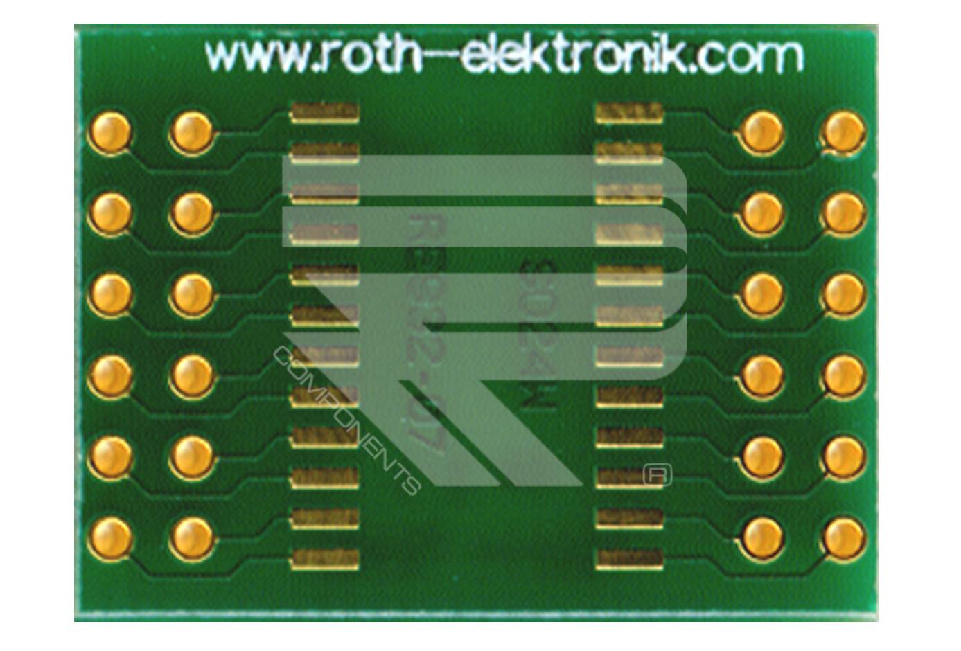 Roth Elektronik RE932-07 IC-Adapterplatine FR4 25,4 x 18,7 mm 1,5 mm zweiseitig RM 2,54 Ø 1,1 mm 35 µm-0
