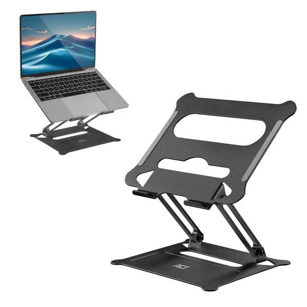 ACT AC8140 Laptop-Ständer | Klappbar | Höhenverstellbar | Bis zu 15,6" | Ergonomisch | Aluminium