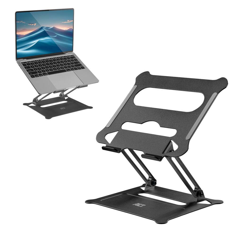 ACT AC8140 Laptop-Ständer | Klappbar | Höhenverstellbar | Bis zu 15,6" | Ergonomisch | Aluminium-0