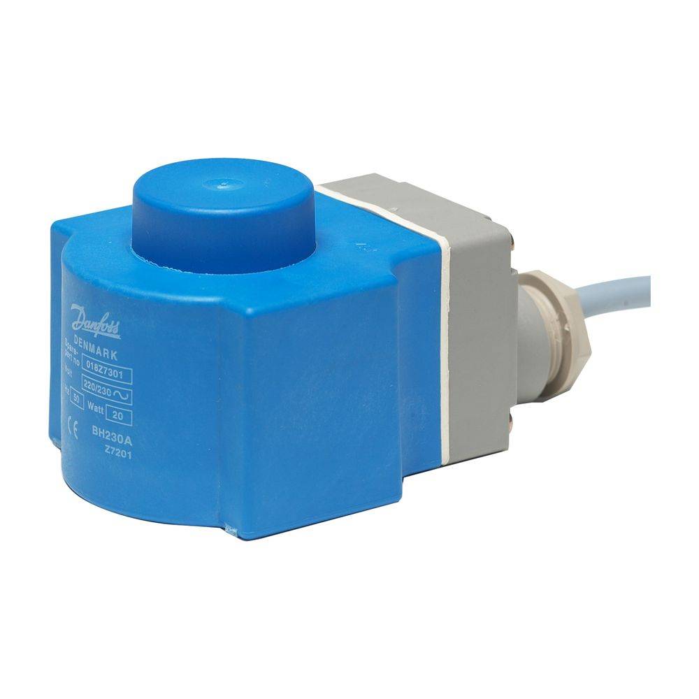 Danfoss Spule BN für Magnetventil mit eingebautem Gleichrichter, 230V, 50Hz, 20W, 018F7301-1