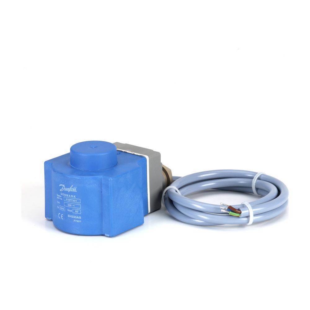 Danfoss Spule BN für Magnetventil mit eingebautem Gleichrichter, 230V, 50Hz, 20W, 018F7301-3