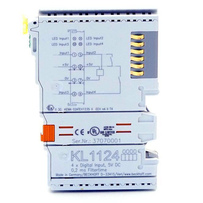 Beckhoff KL1124, Busklemme, 4-Kanal-Digital-Eingang, 5V DC, 0,2 ms-4
