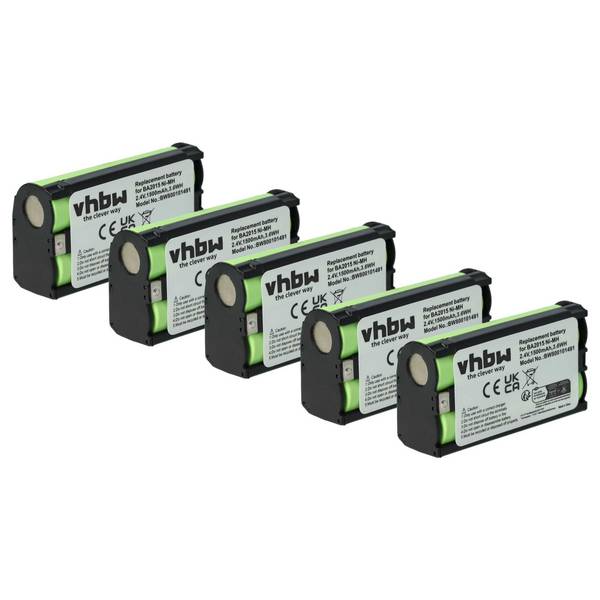 vhbw 5x Akku kompatibel mit Sennheiser EW 352 G2 | EW 345 G4, EW 345 G3, EW 345 G2 Wireless Headset Kopfhörer (1500 mAh