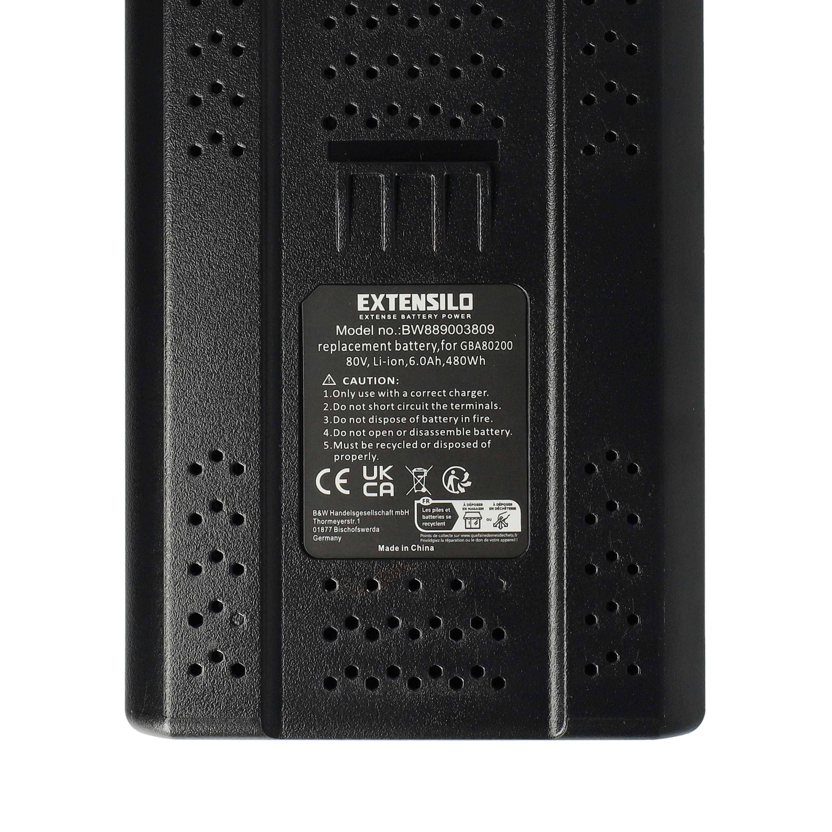 EXTENSILO Akku Ersatz für Stiga SBT 4080 AE, SBT 2580AE, SBT 5080 AE für Werkzeug, Akku-Gartengerät (6000 mAh, Li-Ion-4