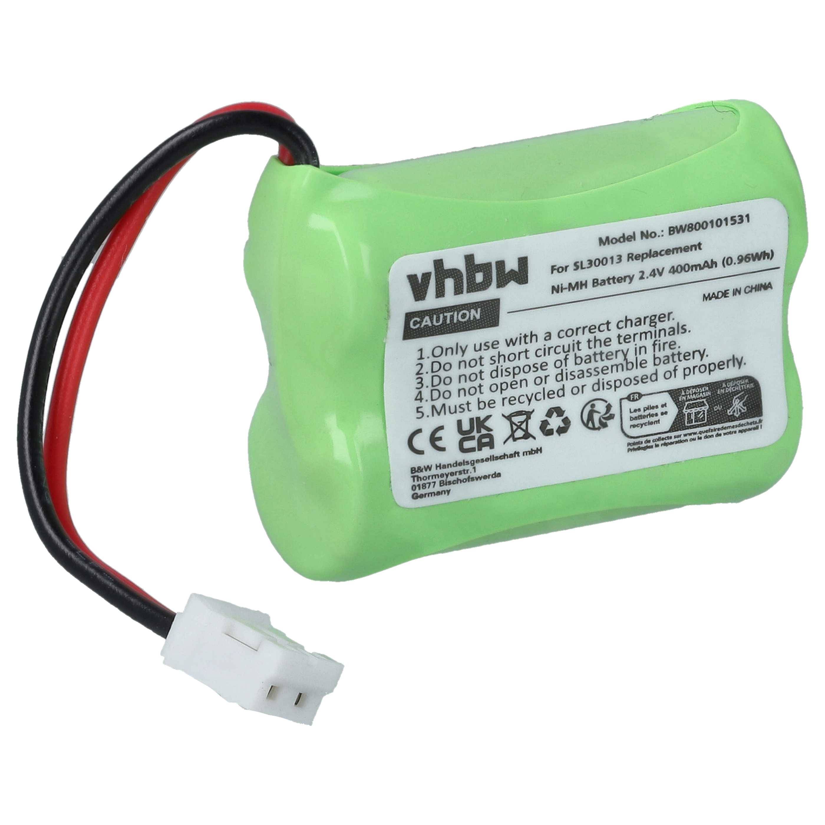 vhbw Akku kompatibel mit Audioline DECT 7800 Mikro | 7500 Plus schnurlos Festnetz Telefon (400 mAh, 2,4 V, NiMH) Grün-0