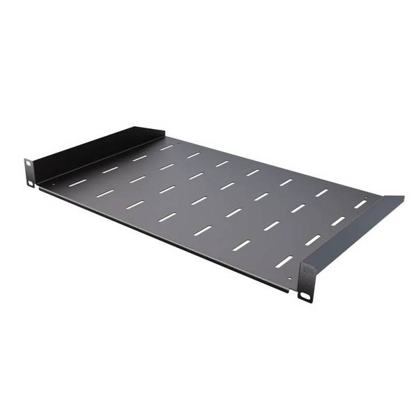 19 Zoll Fachboden 300 mm 1 HE 15 kg Traglast hochwertige Geräteablage Schwarz