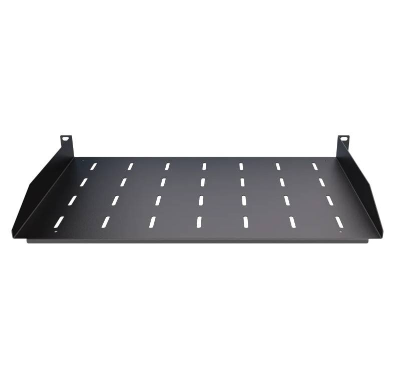 19 Zoll Fachboden 300 mm 1 HE 15 kg Traglast hochwertige Geräteablage Schwarz-2