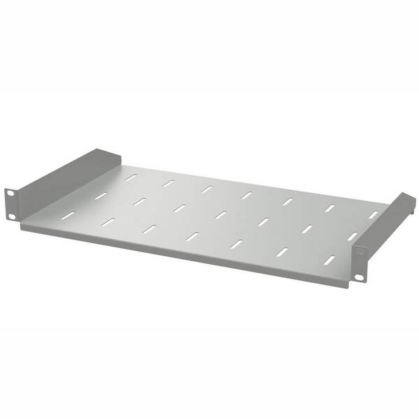 19 Zoll Fachboden 250 mm 1 HE 15 kg Traglast ideal für Netzwerkschrank & Netzwerkschrank Lichtgrau