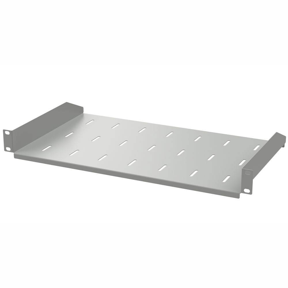 19 Zoll Fachboden 250 mm 1 HE 15 kg Traglast ideal für Netzwerkschrank & Netzwerkschrank Lichtgrau-0