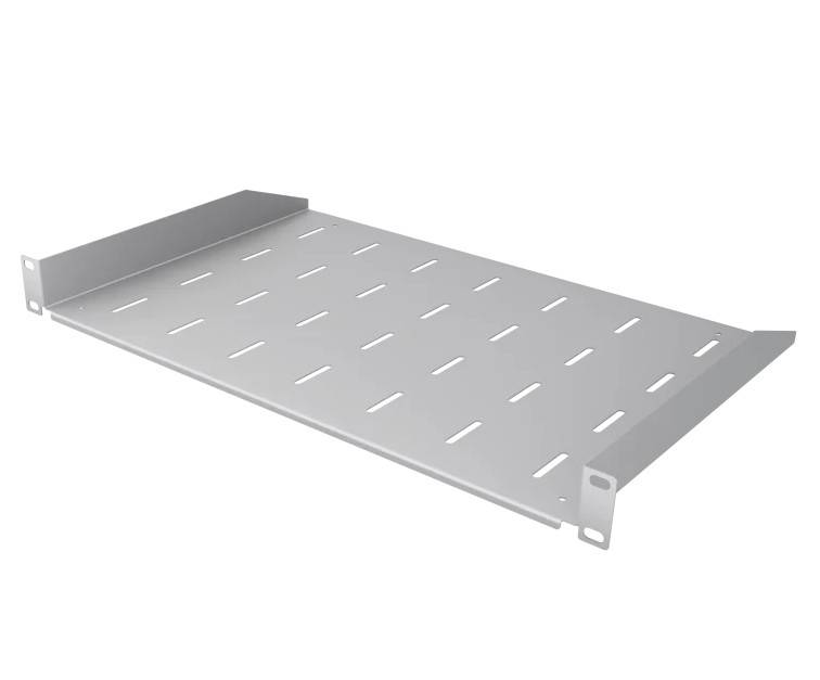 19 Zoll Fachboden 300 mm 1 HE 15 kg Traglast stabile Ablage für Netzwerkschrank Lichtgrau-0