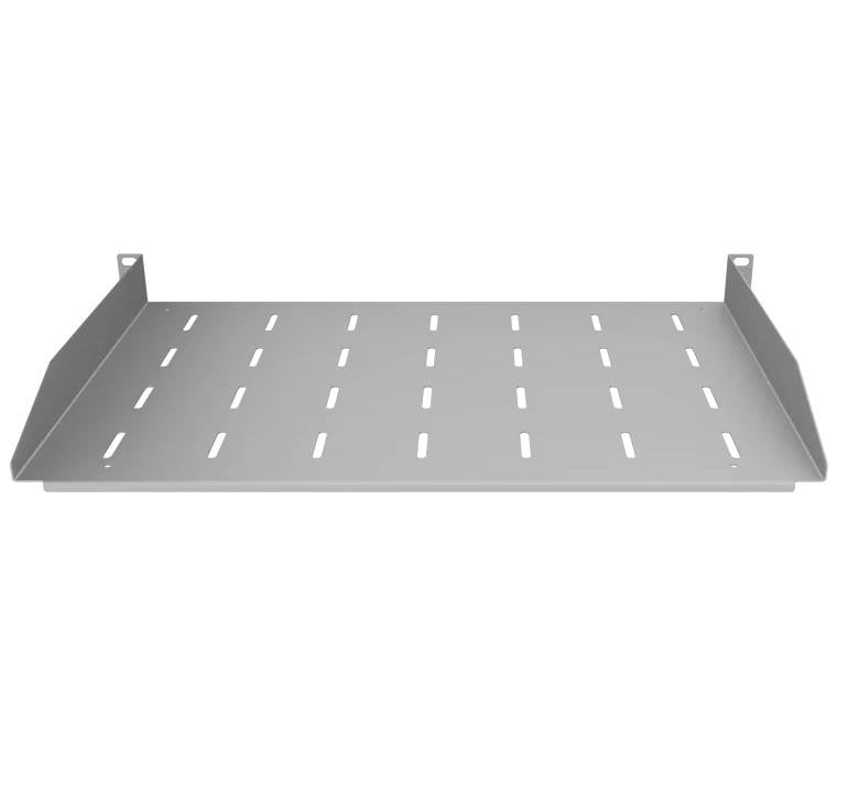 19 Zoll Fachboden 300 mm 1 HE 15 kg Traglast stabile Ablage für Netzwerkschrank Lichtgrau-2