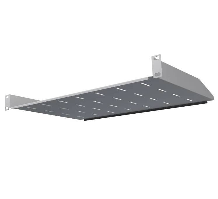 19 Zoll Fachboden 300 mm 1 HE 15 kg Traglast stabile Ablage für Netzwerkschrank Lichtgrau-3