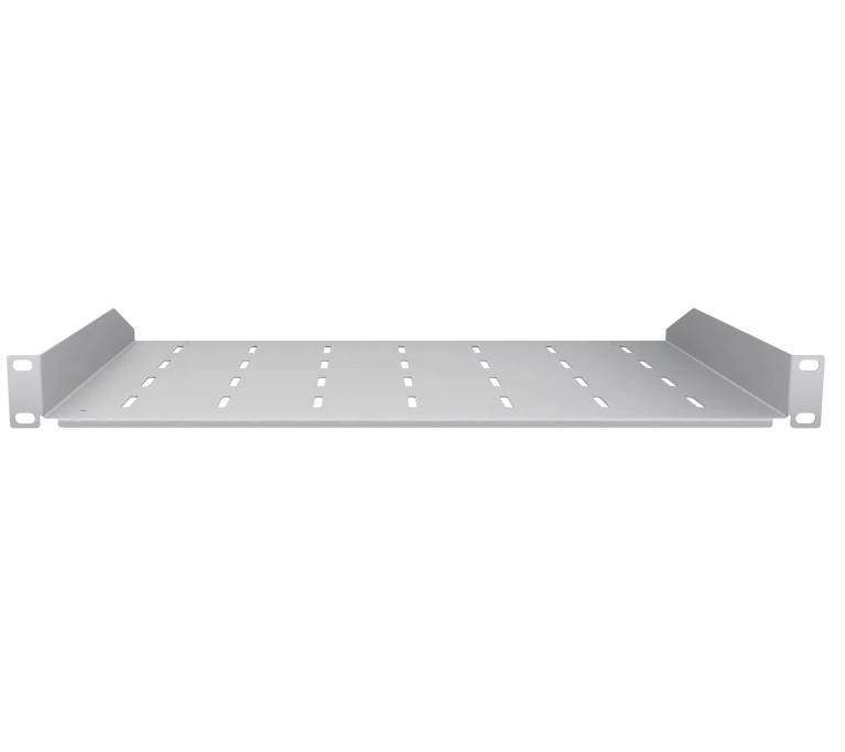 19 Zoll Fachboden 300 mm 1 HE 15 kg Traglast stabile Ablage für Netzwerkschrank Lichtgrau-4