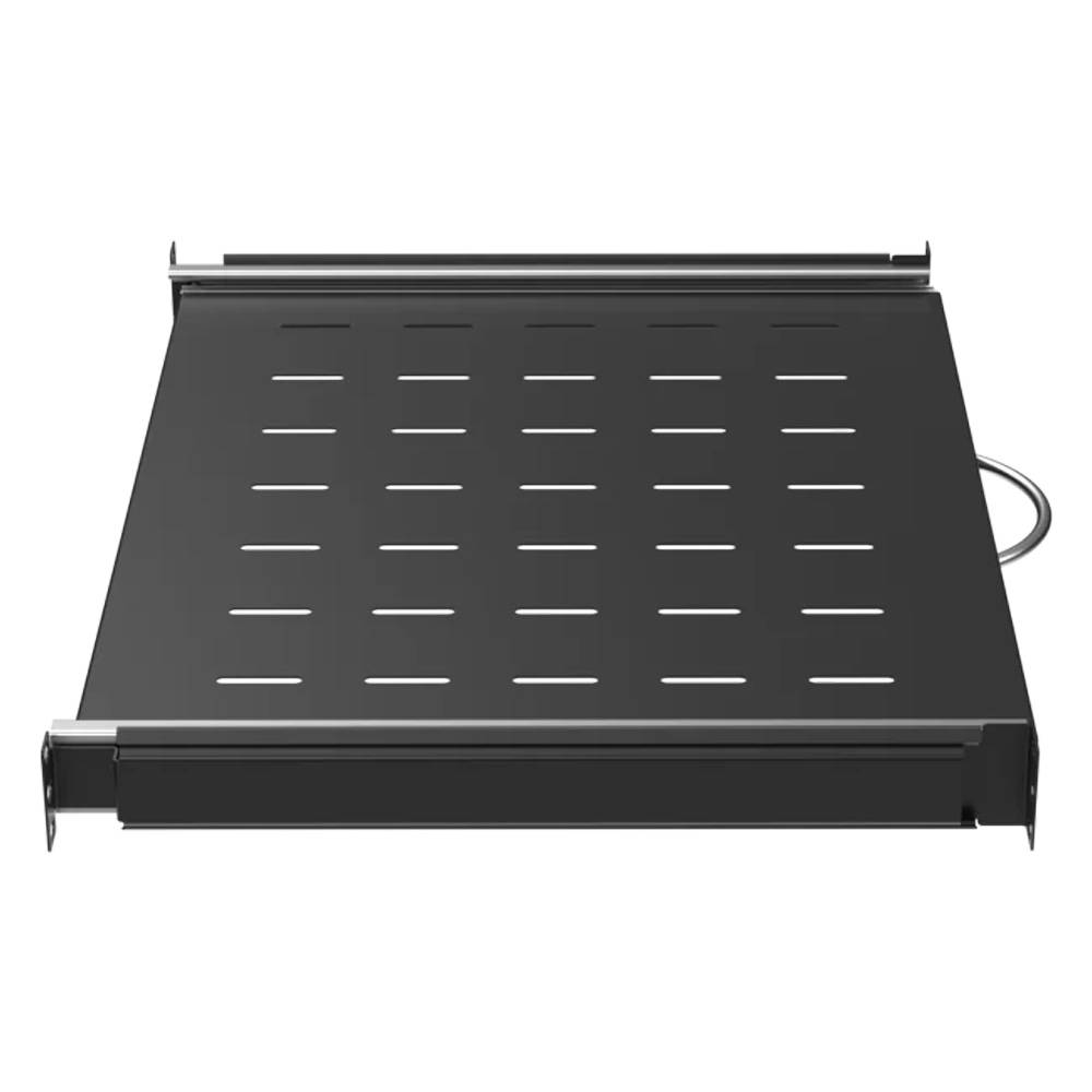 19 Zoll Fachboden ausziehbar Vollauszug 350 mm 30 kg Tragkraft Serverschrank schwarz-4