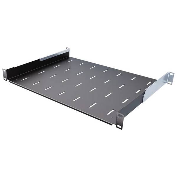 19 Zoll Geräteablage 350 mm Tiefenverstellbar 40 kg Tragkraft für Netzwerkschränke Schwarz