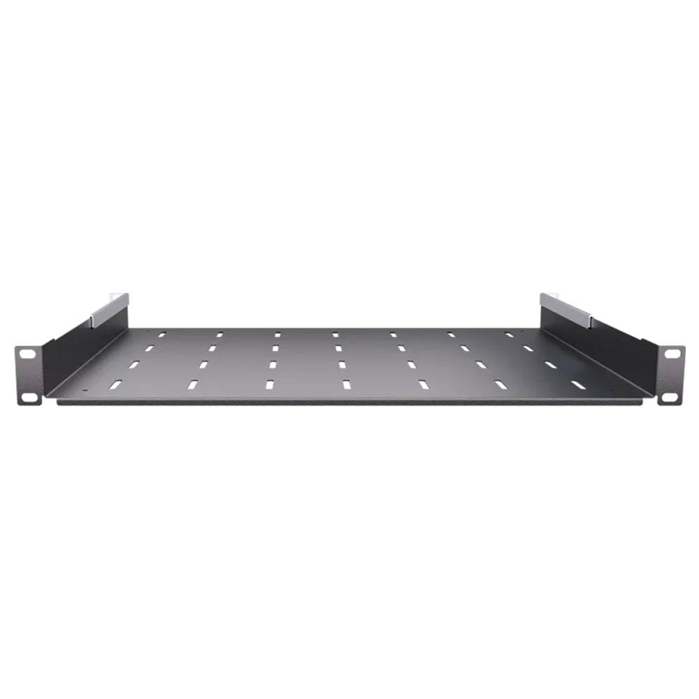 19 Zoll Geräteablage 350 mm Tiefenverstellbar 40 kg Tragkraft für Netzwerkschränke Schwarz-1