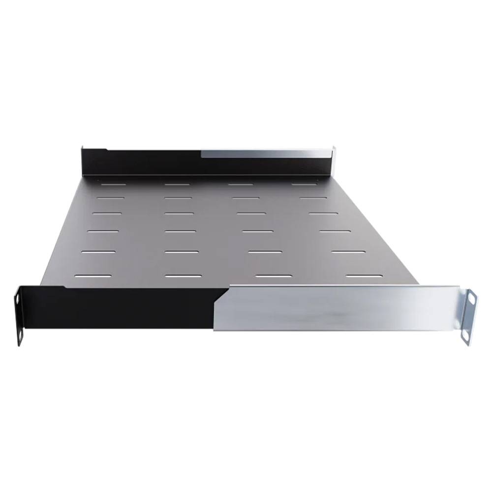 19 Zoll Geräteablage 350 mm Tiefenverstellbar 40 kg Tragkraft für Netzwerkschränke Schwarz-2