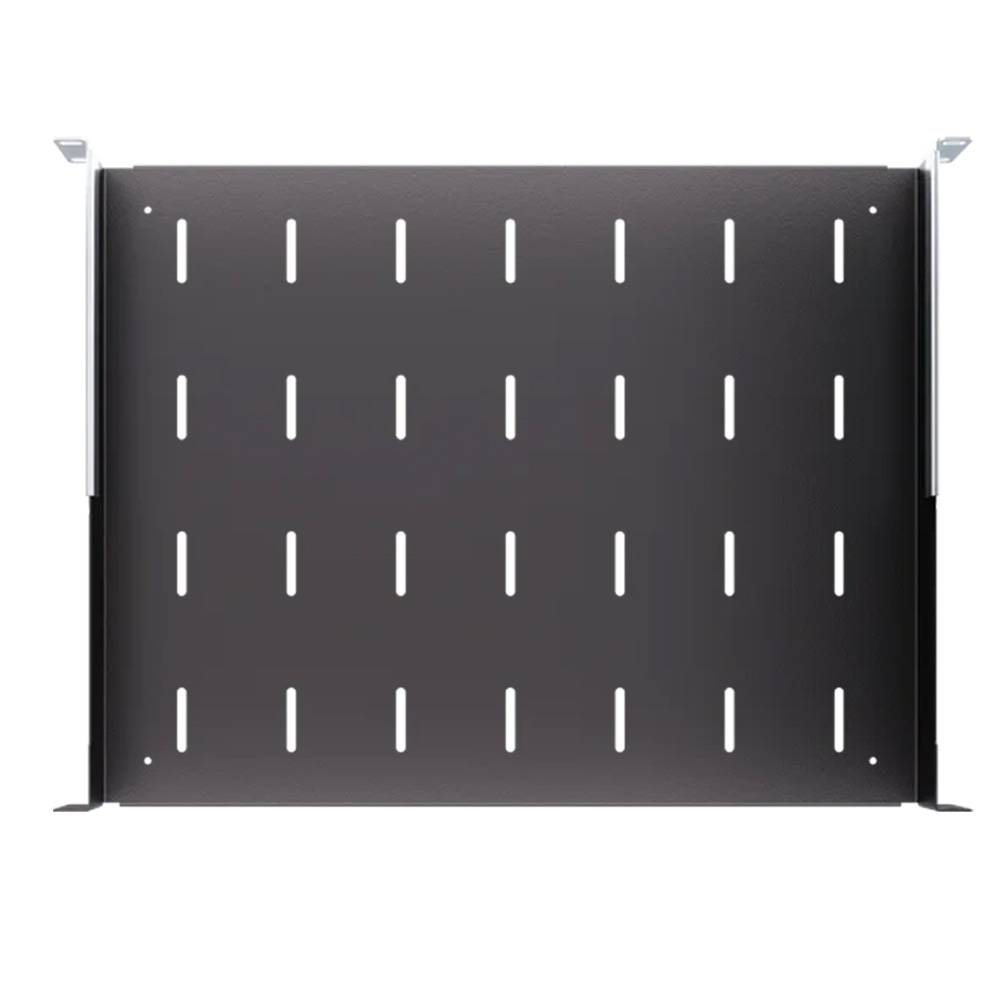 19 Zoll Geräteablage 350 mm Tiefenverstellbar 40 kg Tragkraft für Netzwerkschränke Schwarz-4