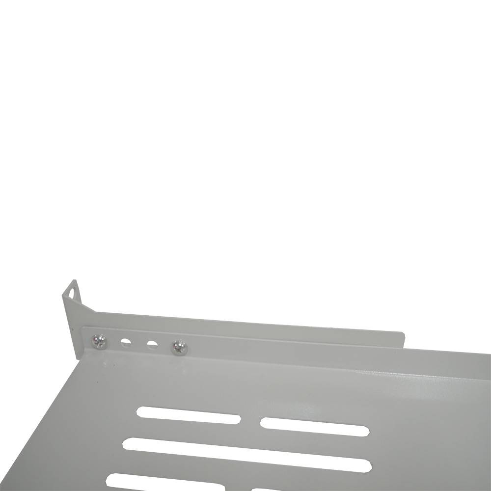 19 Zoll Fachboden Geräteablage Tragkraft 60 kg Tiefe 450 mm Tiefenvariable Befestigung - Lichtgrau-1