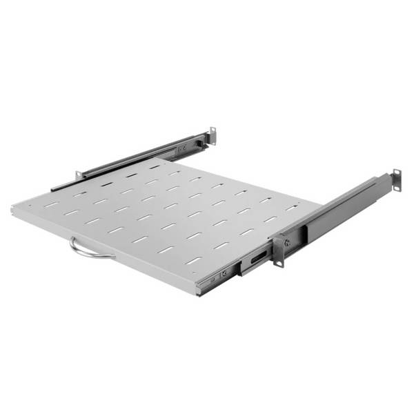 19 Zoll Fachboden Ausziehbar Vollauszug 350 mm 30 kg Tragkraft Netzwerkschrank Lichtgrau