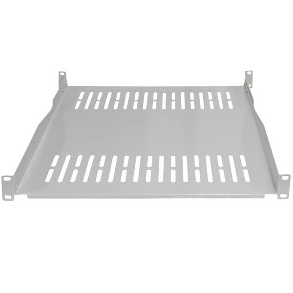19 Zoll Fachboden Geräteablage Tragkraft 60 kg Tiefe 550 mm Tiefenvariable Befestigung - Lichtgrau
