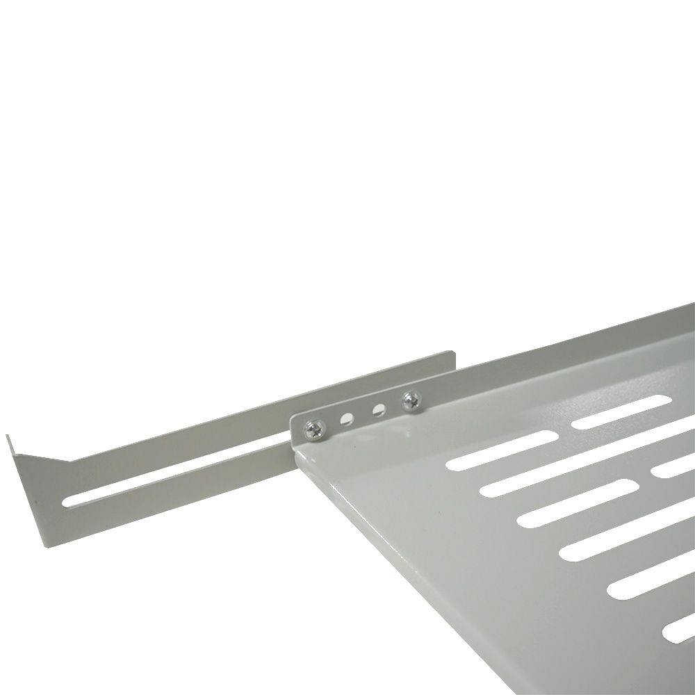 19 Zoll Fachboden Geräteablage Tragkraft 60 kg Tiefe 550 mm Tiefenvariable Befestigung - Lichtgrau-2