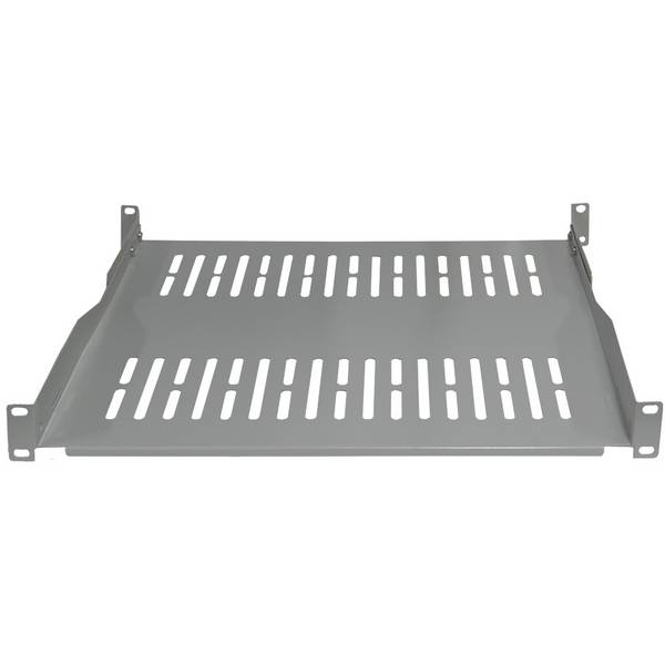 19 Zoll Fachboden 350 mm Tiefenverstellbar 60 kg Tragkraft Profi Geräteablage Lichtgrau