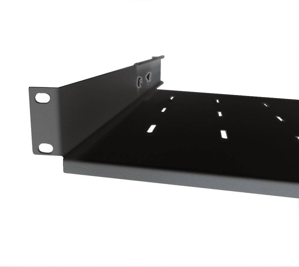 19 Zoll Fachboden / Geräteablage - Tragkraft 40 kg - Tiefe 650 mm - tiefenvariable Befestigung - schwarz-1