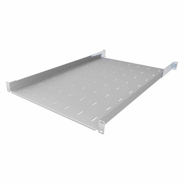 19 Zoll Fachboden 750 mm Tiefenverstellbar Traglast 40 kg Tragkraft Geräteablage Lichtgrau