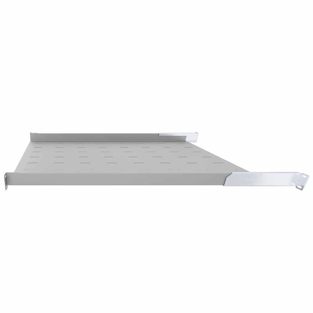 19 Zoll Fachboden 750 mm Tiefenverstellbar Traglast 40 kg Tragkraft Geräteablage Lichtgrau-3