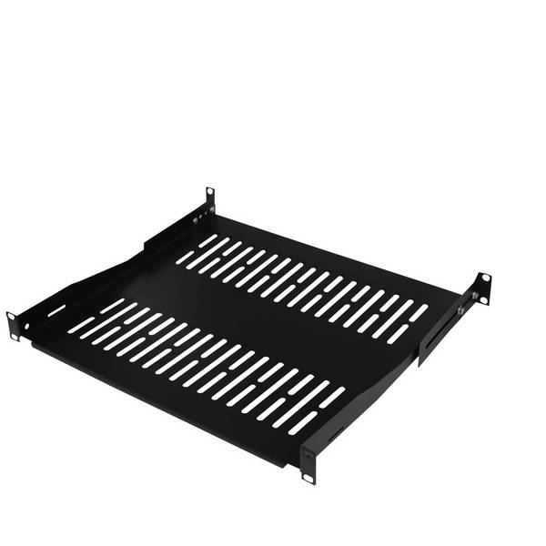 19 Zoll Fachboden 350 mm Tiefenverstellbar Traglast 60 kg Tragkraft stabile Ablage Schwarz