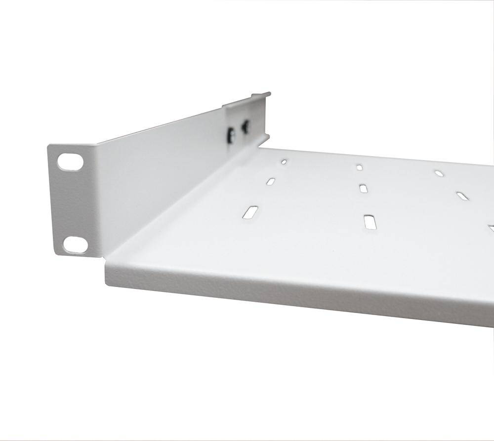 19 Zoll Fachboden ausziehbar Vollauszug Tiefe 650 mm 40 kg Tragkraft Serverschrank lichtgrau-1