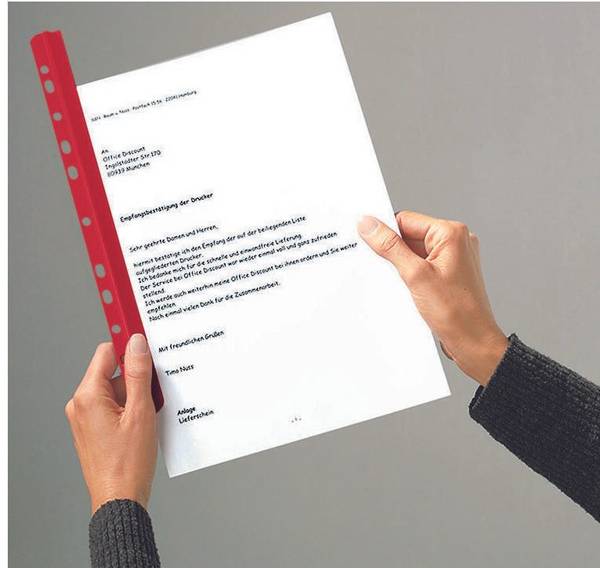 Expro Klemmschienen mit Abheftleiste DIN A4 0.3 cm rot 2204-25/03