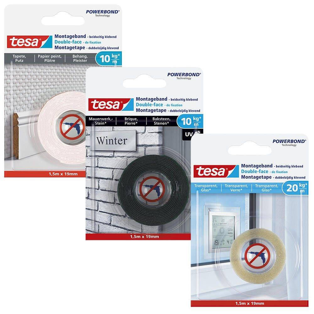 tesa doppelseitiges Klebeband 19 mm x 1.5 m transparent-0