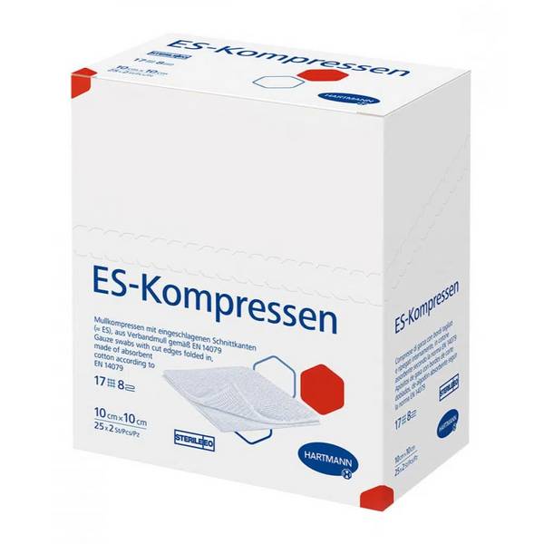 Hartmann ES-Kompressen 10x10 cm, steril - B00LMBZFTC | Packung (25 Binden)