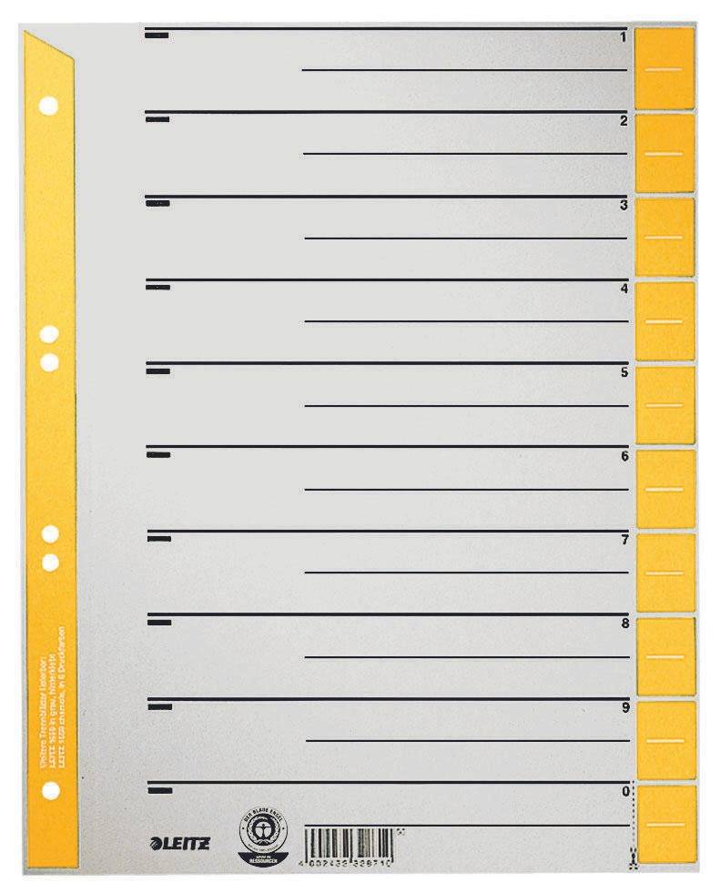 Leitz Trennblatt 16520015 DIN A4 230g Karton gelb 100 St./Pack.-0