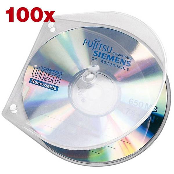 Veloflex VELOBOX - Tasche für CDs/DVDs - 1 Scheibe - Polypropylen - durchsichtig (Packung mit 100)