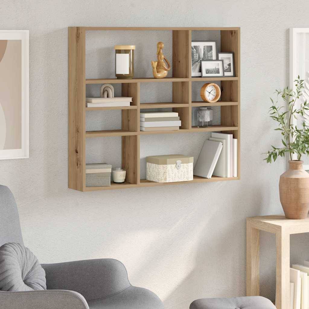vidaXL Wandregal Artisan-Eiche 90x16x78 cm Holzwerkstoff