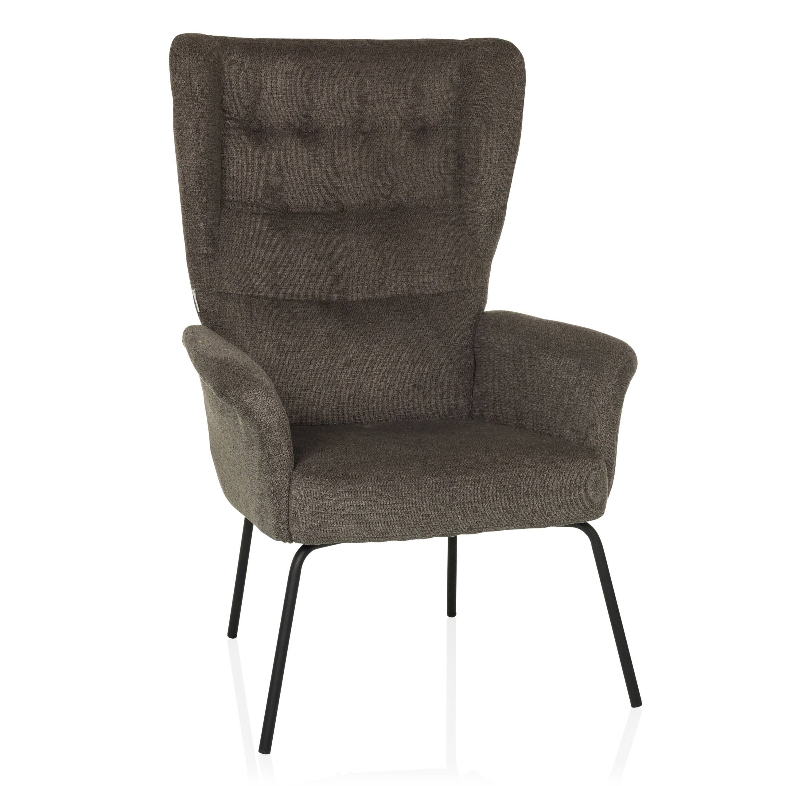 Relaxsessel Ohrensessel HAVENIO Stoff dunkelgrau hjh LIVING-0